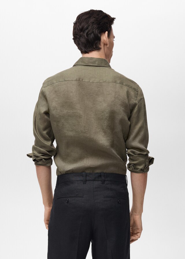 Mango Slim Fit-Hemd aus 100 % Leinen Meist gekauft