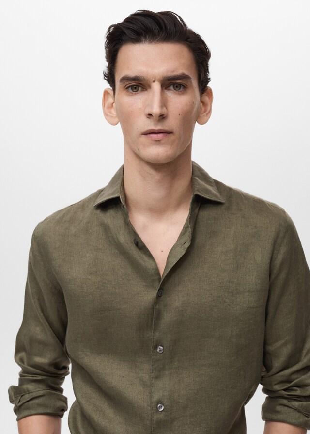 Mango Slim Fit-Hemd aus 100 % Leinen Meist gekauft