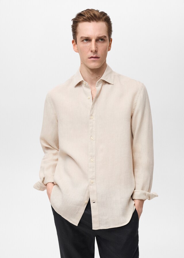 Mango Regular-Fit-Hemd aus 100 % Leinen Blitzverkäufe