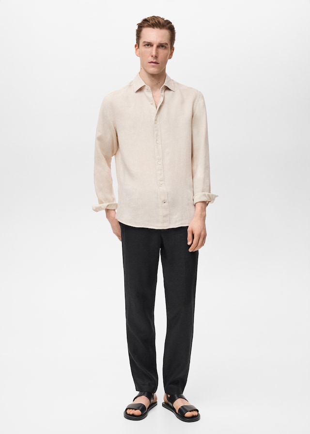 Mango Regular-Fit-Hemd aus 100 % Leinen Blitzverkäufe