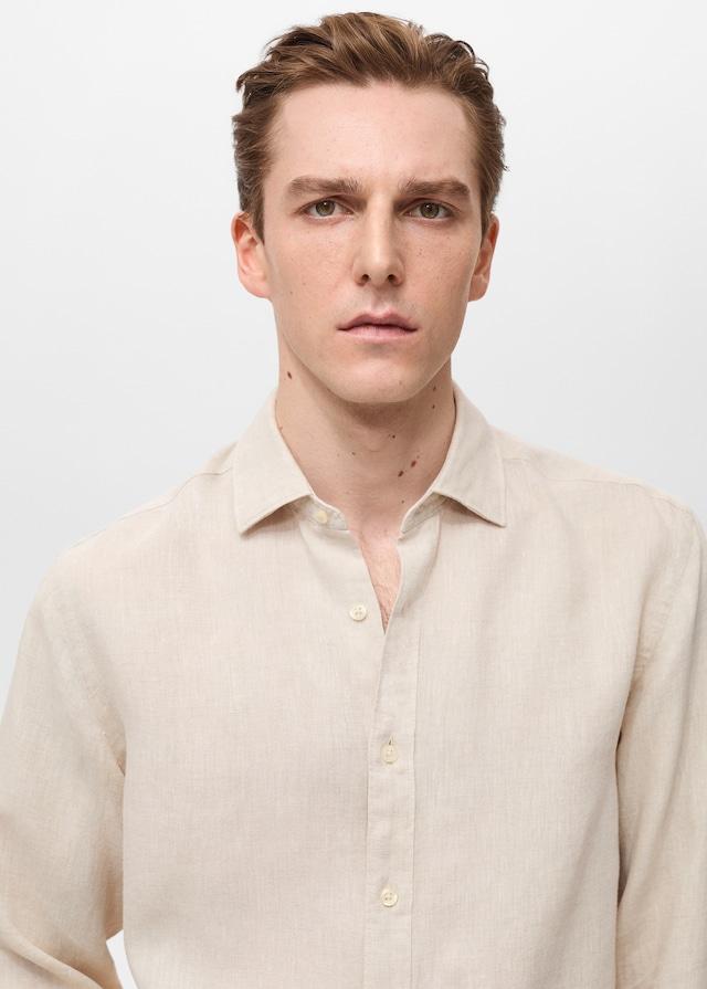 Mango Regular-Fit-Hemd aus 100 % Leinen Blitzverkäufe
