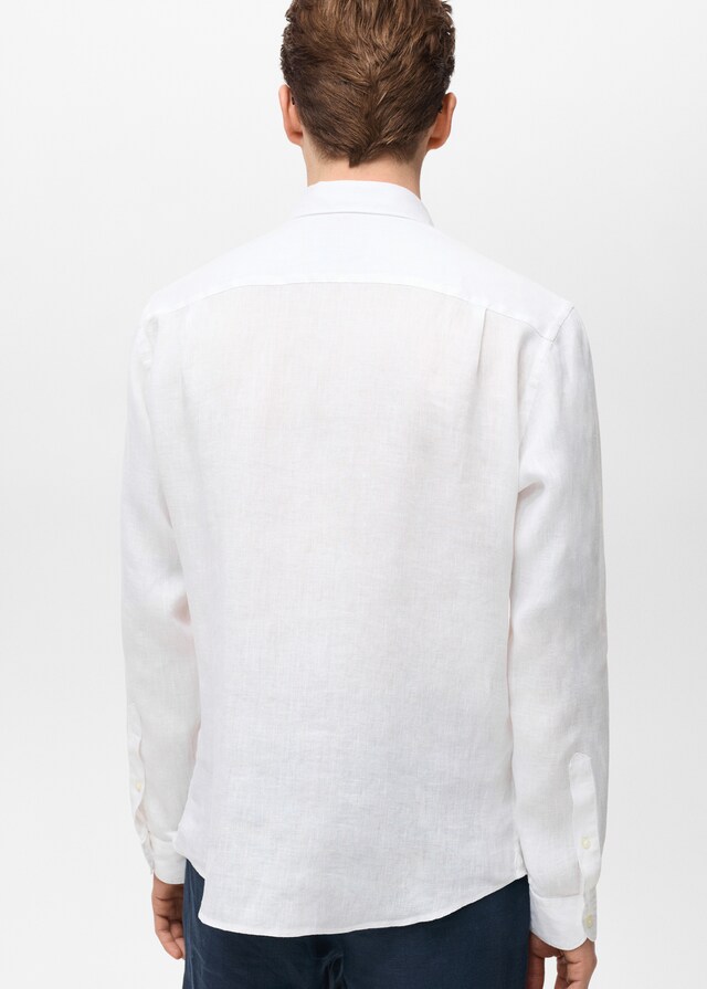 Mango Regular-Fit-Hemd aus 100 % Leinen Kostenloser Versand