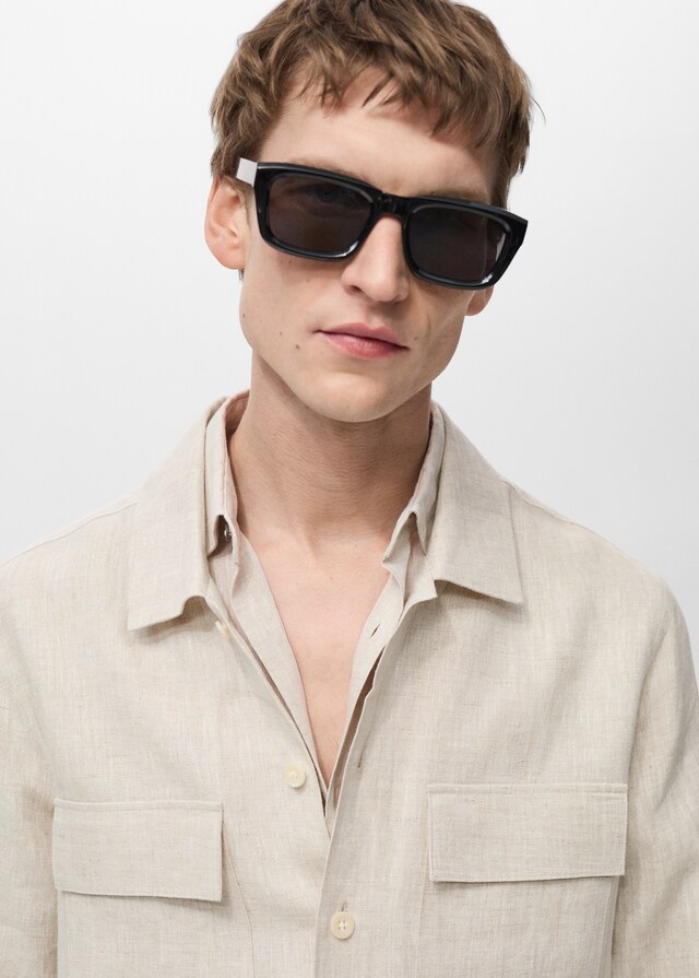Mango Overshirt mit Taschen aus 100 % Leinen Limitierter Zeitrabatt