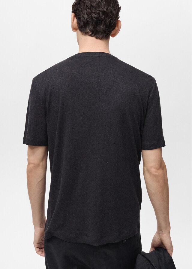 Mango Slim-Fit-T-Shirt aus Leinen Günstig kaufen