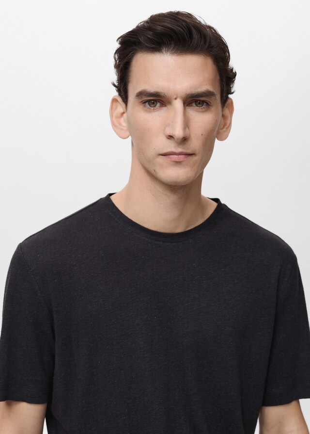 Mango Slim-Fit-T-Shirt aus Leinen Günstig kaufen
