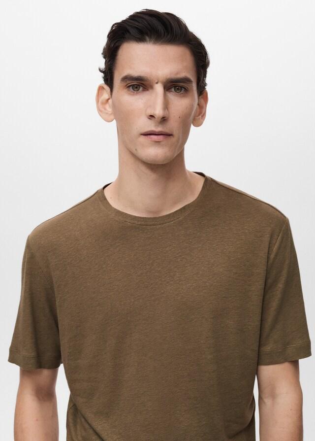 Mango Slim-Fit-T-Shirt aus Leinen Versandkostenfrei