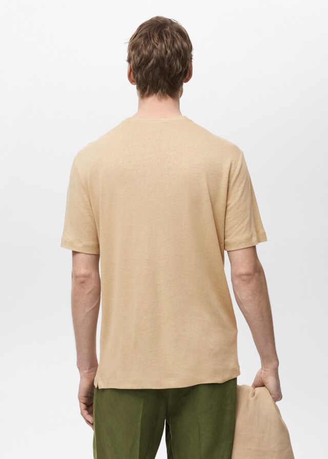 Mango Slim-Fit-T-Shirt aus Leinen Großer Ausverkauf