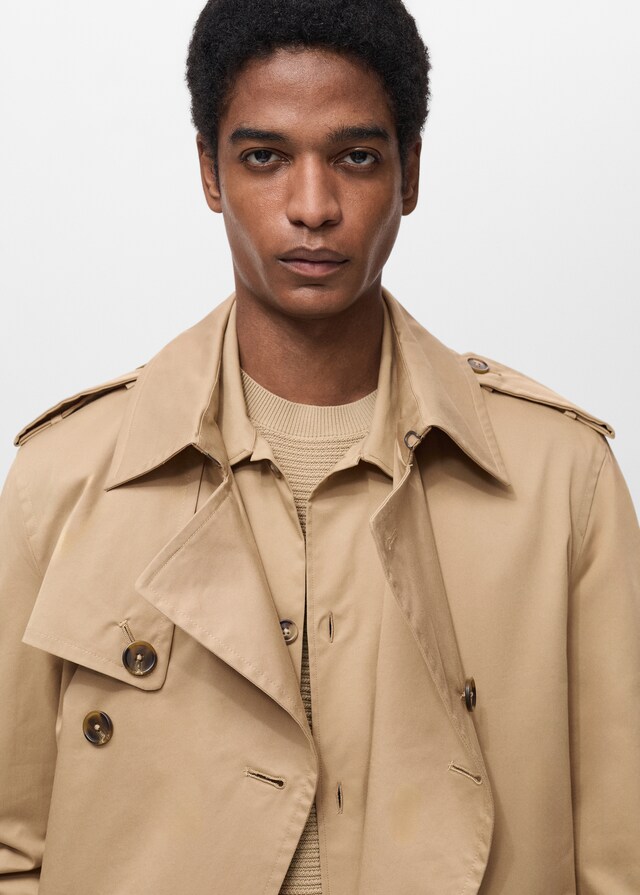 Mango Wasserabweisender Trenchcoat mit Gürtel Begrenztes Angebot