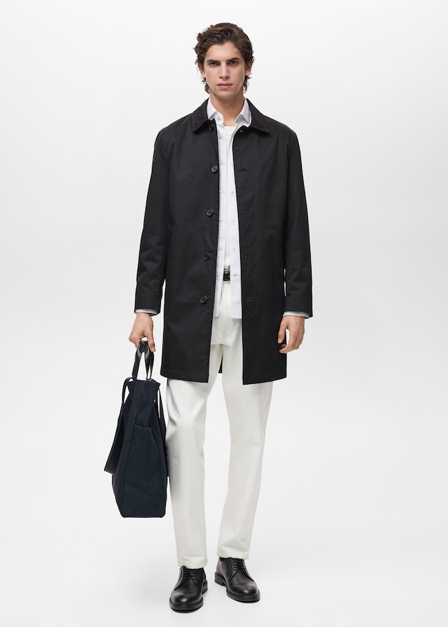 Mango Wasserabweisender Trenchcoat aus Baumwolle Exklusivangebot