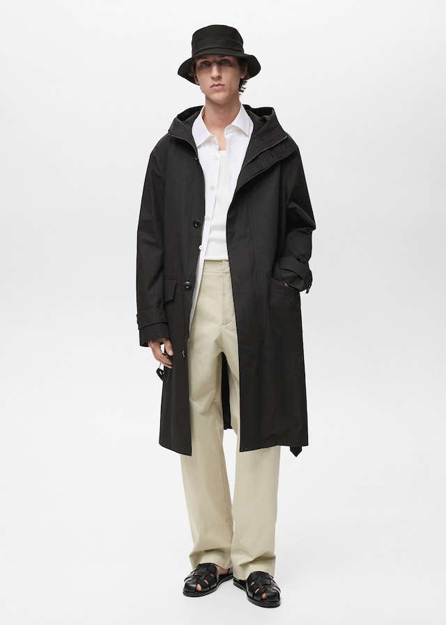 Mango Trenchcoat mit Gürtel und Kapuze Black Friday