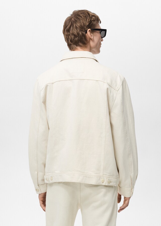 Mango Hemdjacke aus Leinen und Baumwolle mit Tasche Muttertagsangebot