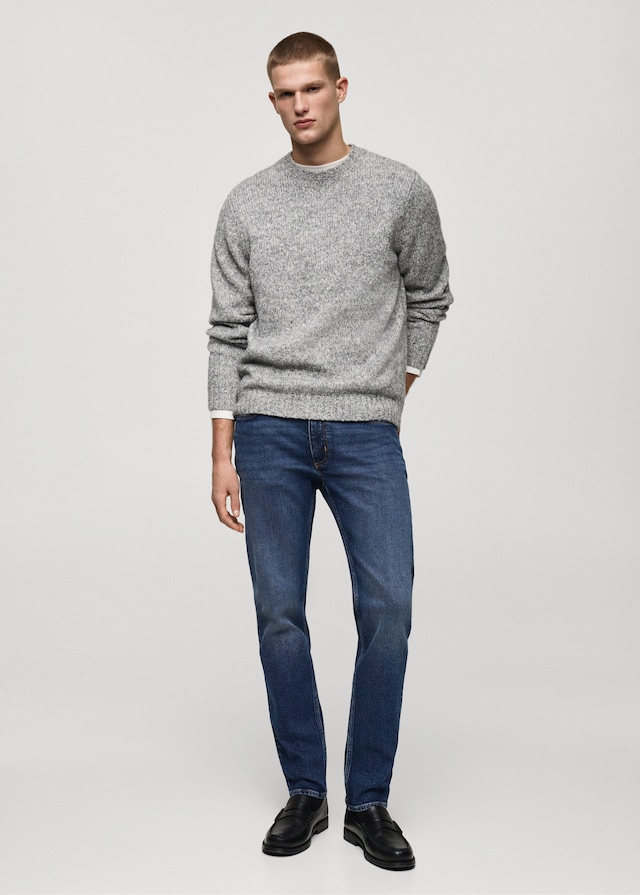 Mango Slim Fit-Jeans Jan im Used-Look mit dunkler Waschung Jubiläumsangebot