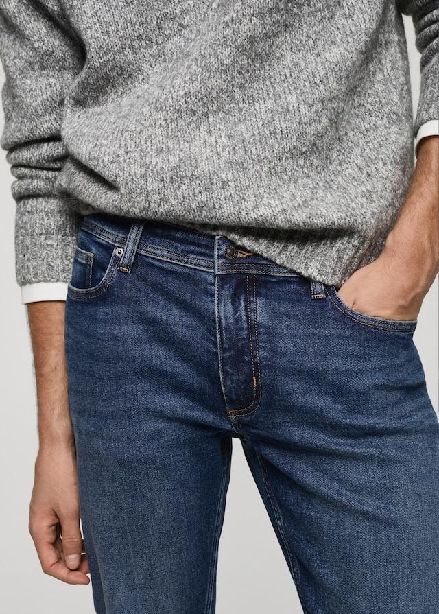Mango Slim Fit-Jeans Jan im Used-Look mit dunkler Waschung Jubiläumsangebot