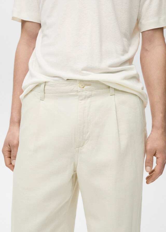 Mango Jeans Baumwolle Leinen Falten regular fit Heißer Verkauf