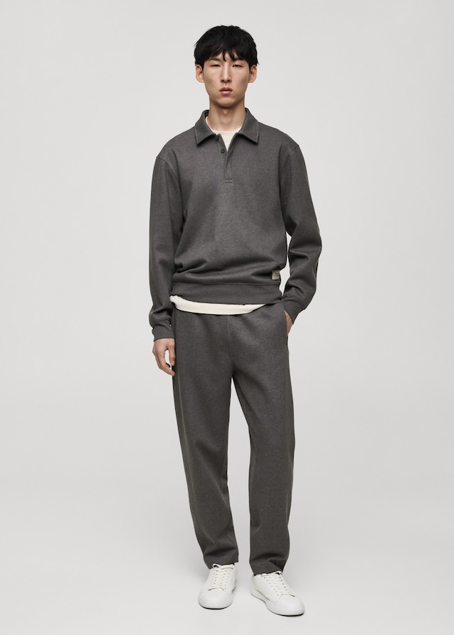 Mango Polo-Sweatshirt mit Stickdetail Große Rabatte