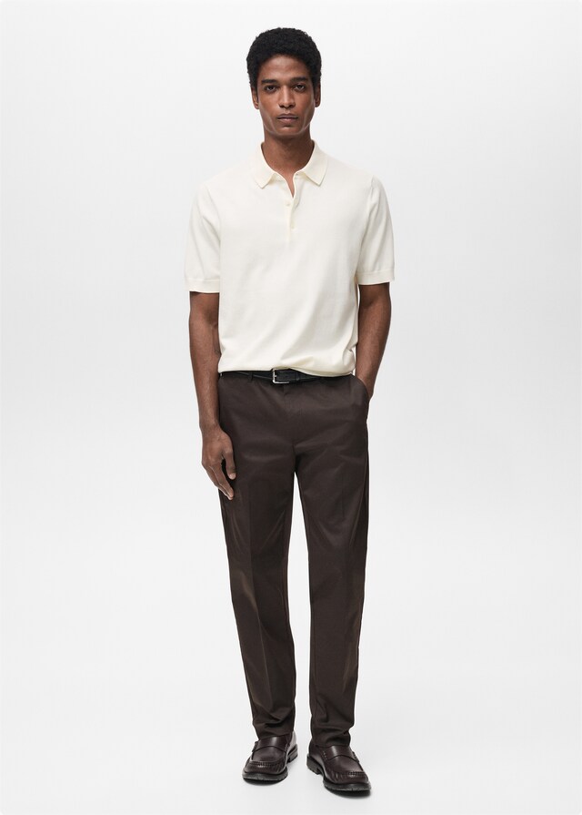 Mango Feinstrick-Poloshirt aus 100 % Baumwolle Räumungsverkauf