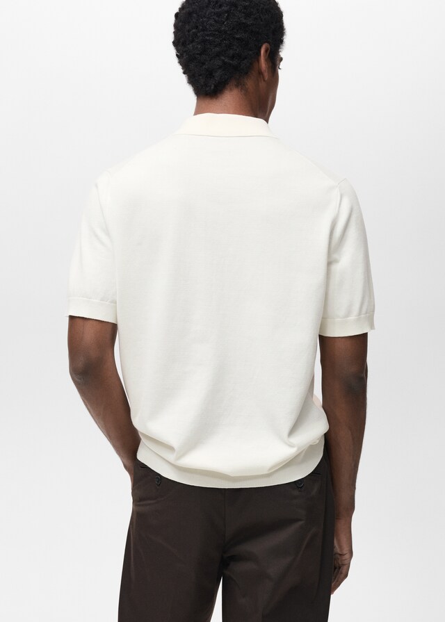 Mango Feinstrick-Poloshirt aus 100 % Baumwolle Räumungsverkauf
