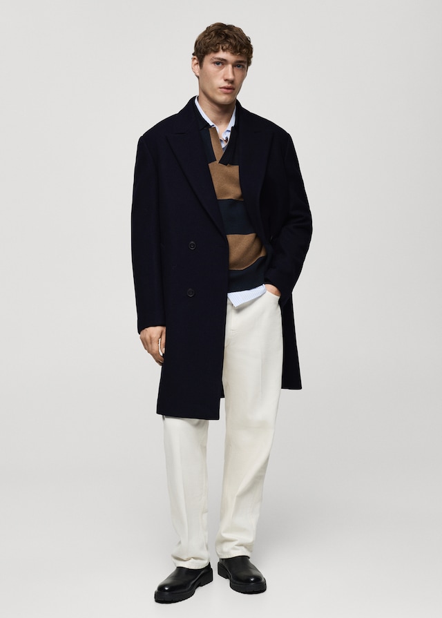 Mango Langer Relaxed-Fit-Wollmantel Letzte 3 Tage