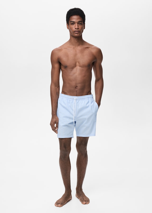 Mango Badeshorts mit Seersucker-Effekt Letzter Tag