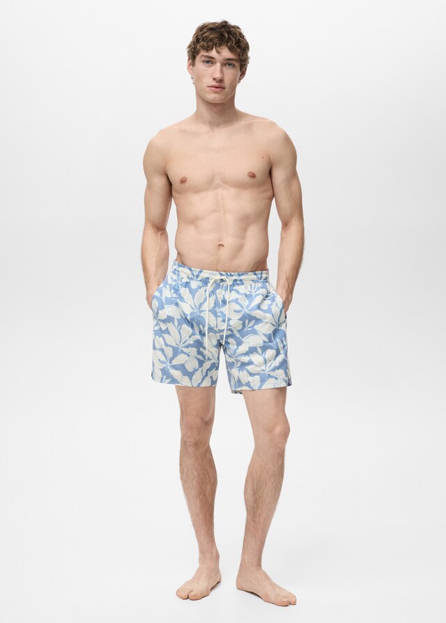 Mango Badeshorts mit floralem Dessin Bis zu 50% Rabatt