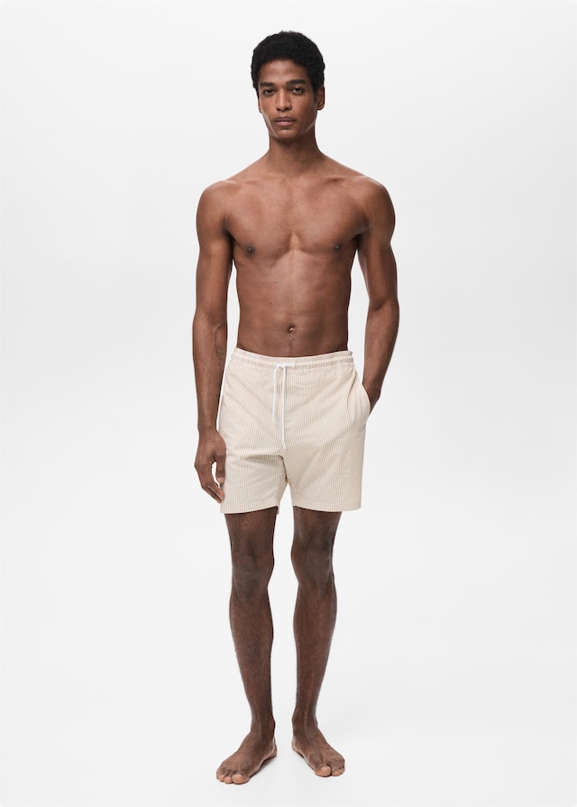 Mango Badeshorts mit Seersucker-Effekt Nur für heute