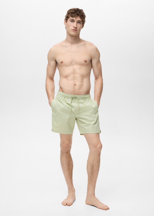 Mango Badeshorts mit Seersucker-Effekt Sonderangebot der Fabrik