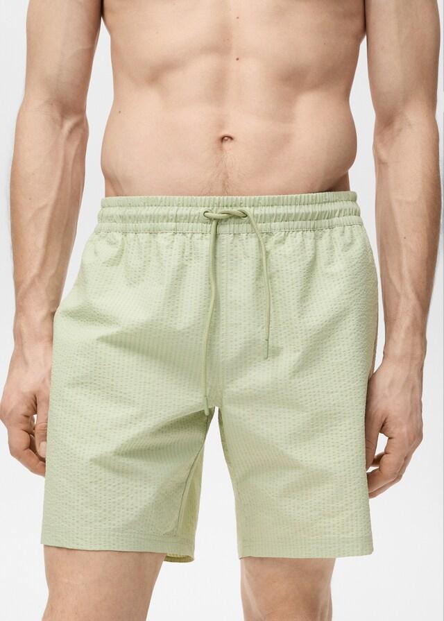 Mango Badeshorts mit Seersucker-Effekt Sonderangebot der Fabrik