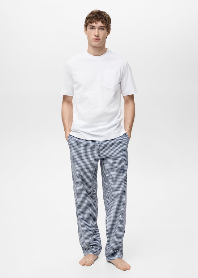 Mango Pack kombinierter Pyjama aus 100 % Baumwolle mit Karomuster Kostenloser Versand international