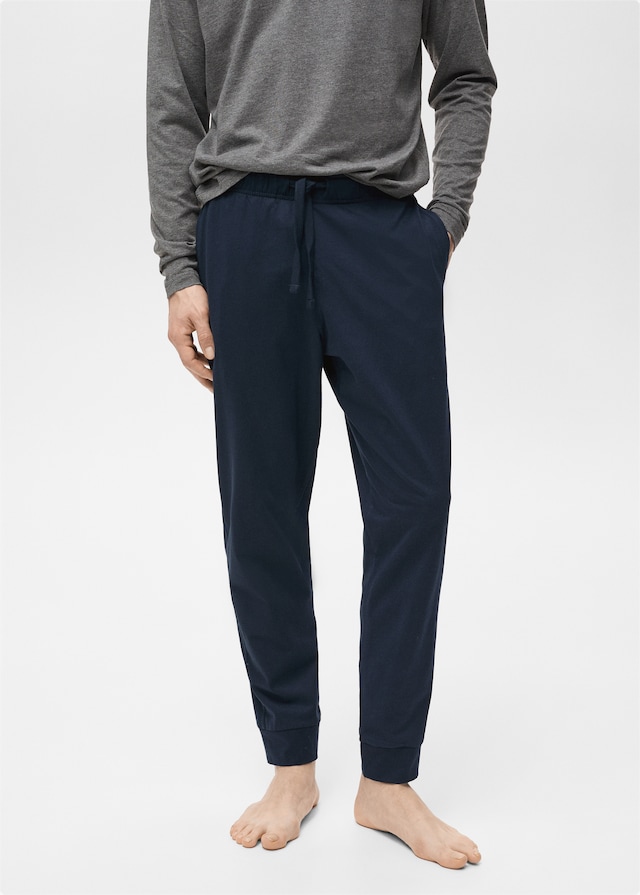 Mango Pack mit langem Pyjama aus 100 % Baumwolle Im Verkauf