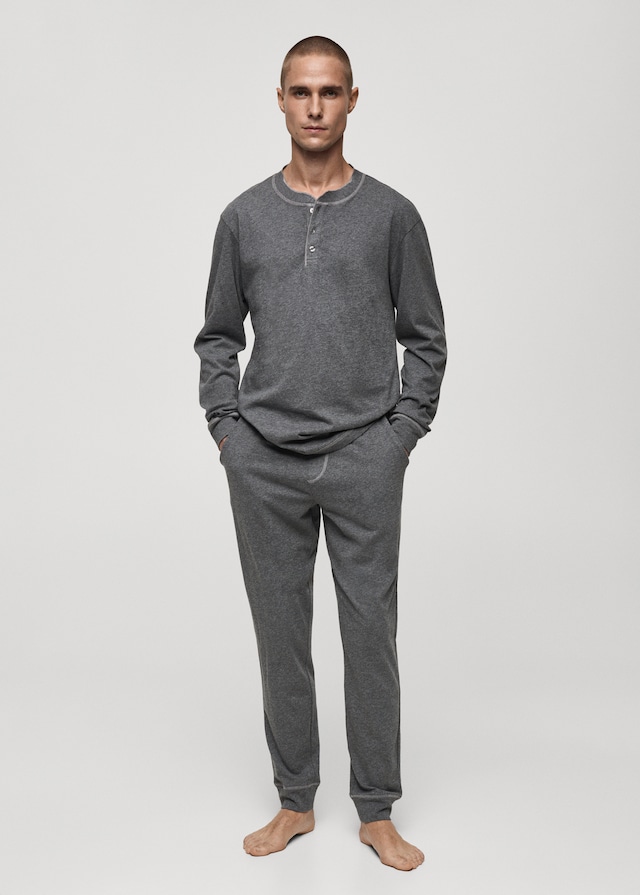 Mango Pack mit langem Pyjama aus 100 % Baumwolle zollfrei