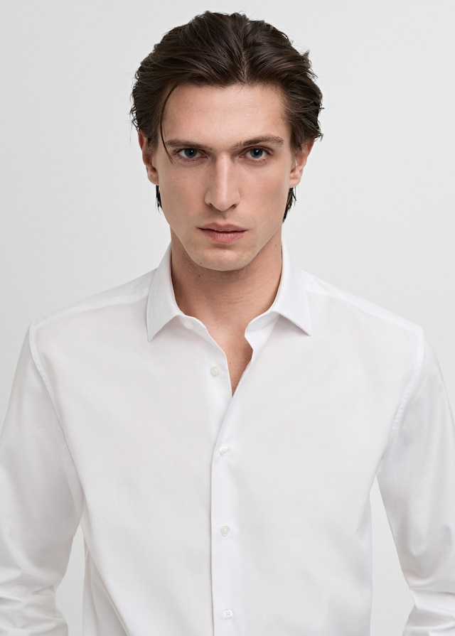 Mango Slim Fit-Oberhemd aus Baumwoll-Popeline Rabatt