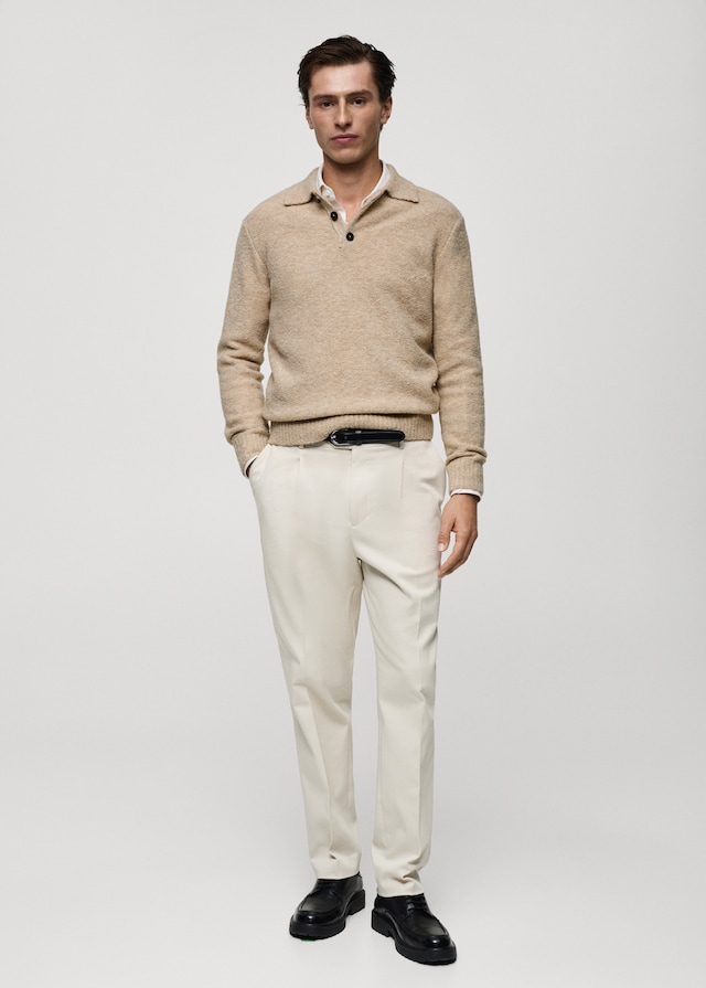 Mango Strick-Poloshirt mit Mini-Bouclé Versandkostenfrei