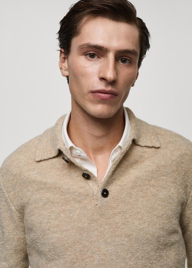 Mango Strick-Poloshirt mit Mini-Bouclé Versandkostenfrei