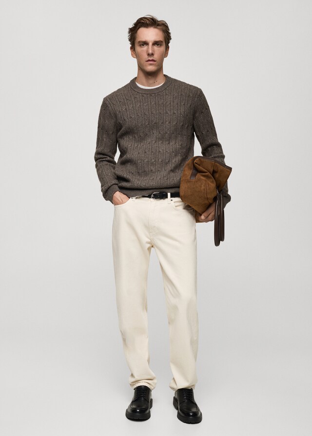 Mango Pullover mit Zopfmuster Großer Ausverkauf