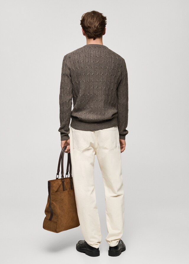 Mango Pullover mit Zopfmuster Großer Ausverkauf