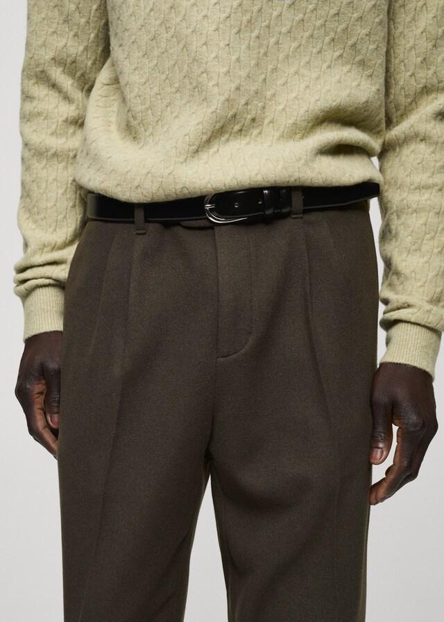 Mango Bundfaltenhose aus Wollflanell Exklusivangebot