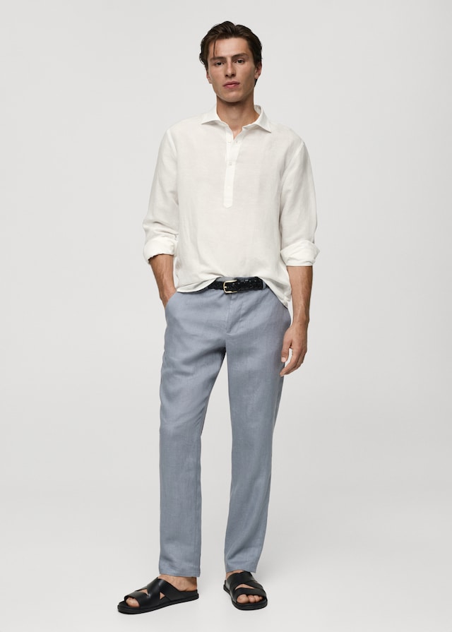 Mango Relaxed-Fit-Hemd aus Leinen mit Tencel Valentinstagsangebot