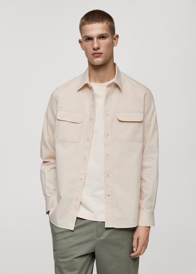 Mango Overshirt aus Baumwoll-Twill mit Taschen Jubiläumsangebot