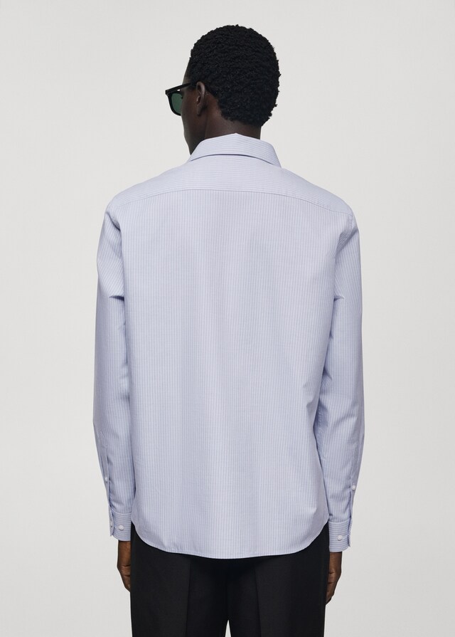 Mango Slim Fit-Baumwollhemd mit Nadelstreifenmuster Heißer Verkauf