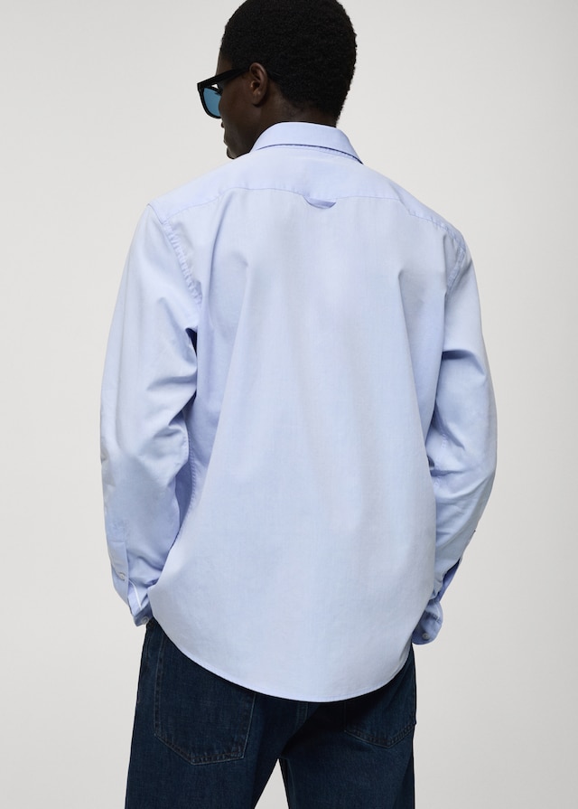 Mango Regular Fit-Hemd aus Fil-à-Fil-Baumwolle Online Outlet