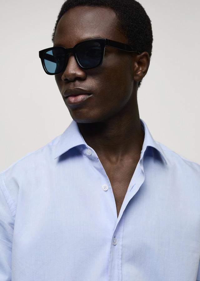 Mango Regular Fit-Hemd aus Fil-à-Fil-Baumwolle Online Outlet