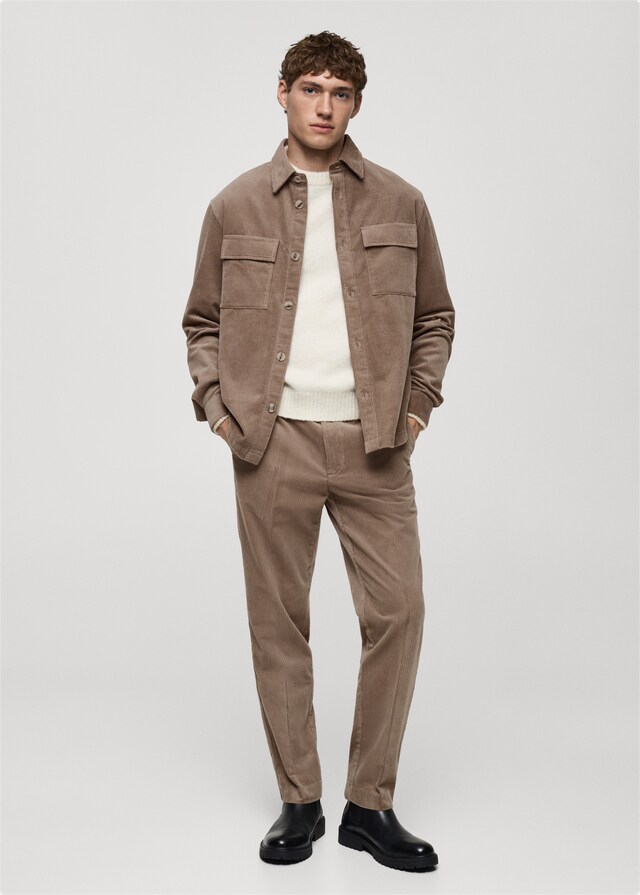 Mango Cord-Overshirt mit Taschen Super Sparpreis