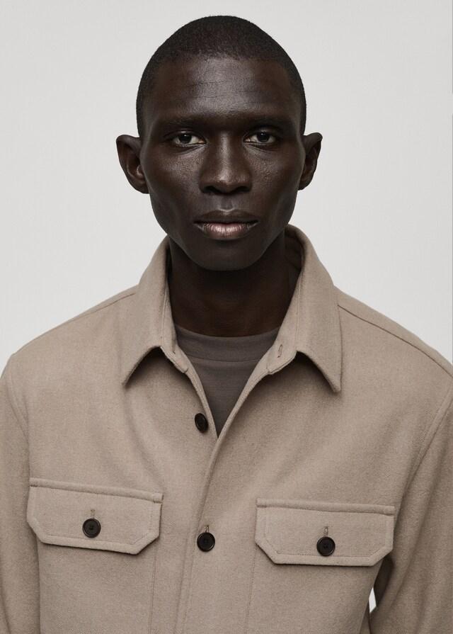 Mango Flanell-Overshirt aus Wollgemisch Wochenangebot