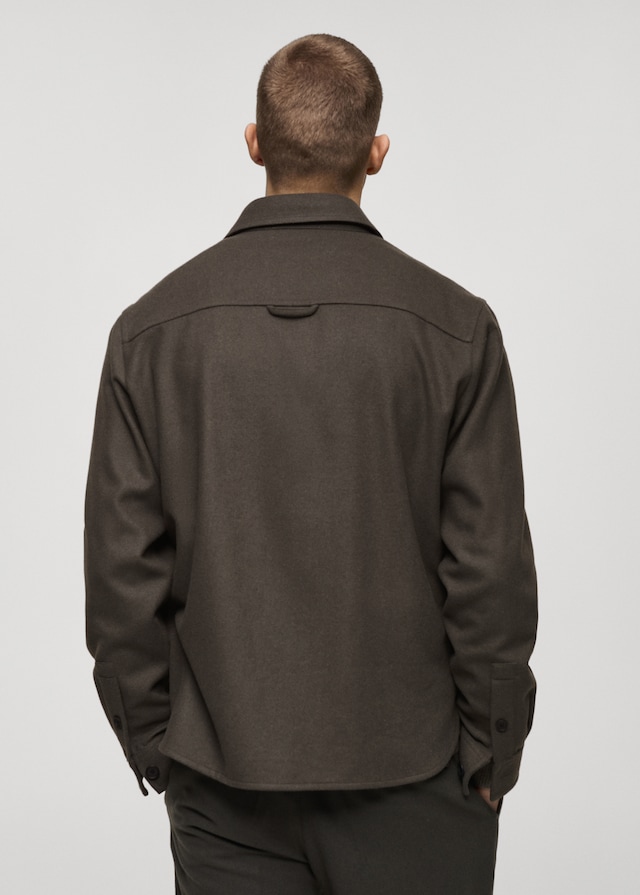 Mango Flanell-Overshirt aus Wollgemisch Kostenlose Rückgabe