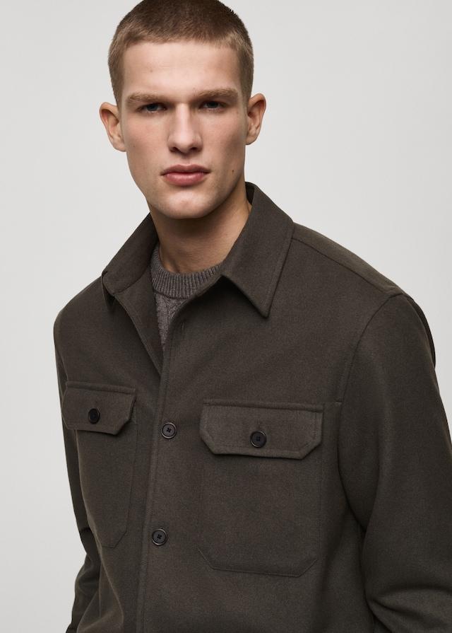 Mango Flanell-Overshirt aus Wollgemisch Kostenlose Rückgabe
