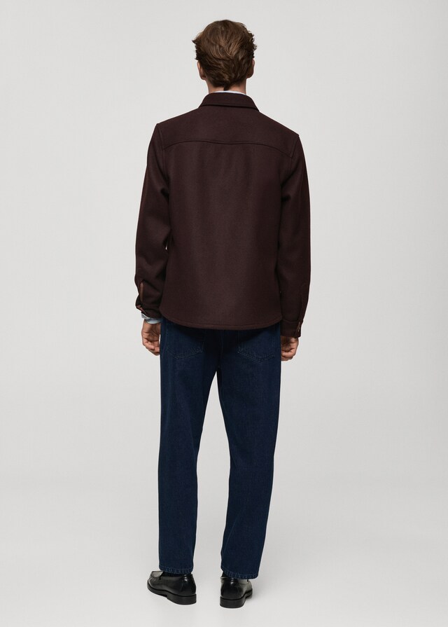 Mango Wollflanell-Overshirt mit Taschen Begrenzte Freigabe