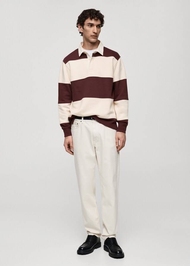 Mango Gestreiftes Polo-Sweatshirt aus Baumwolle Bis zu 65% Rabatt