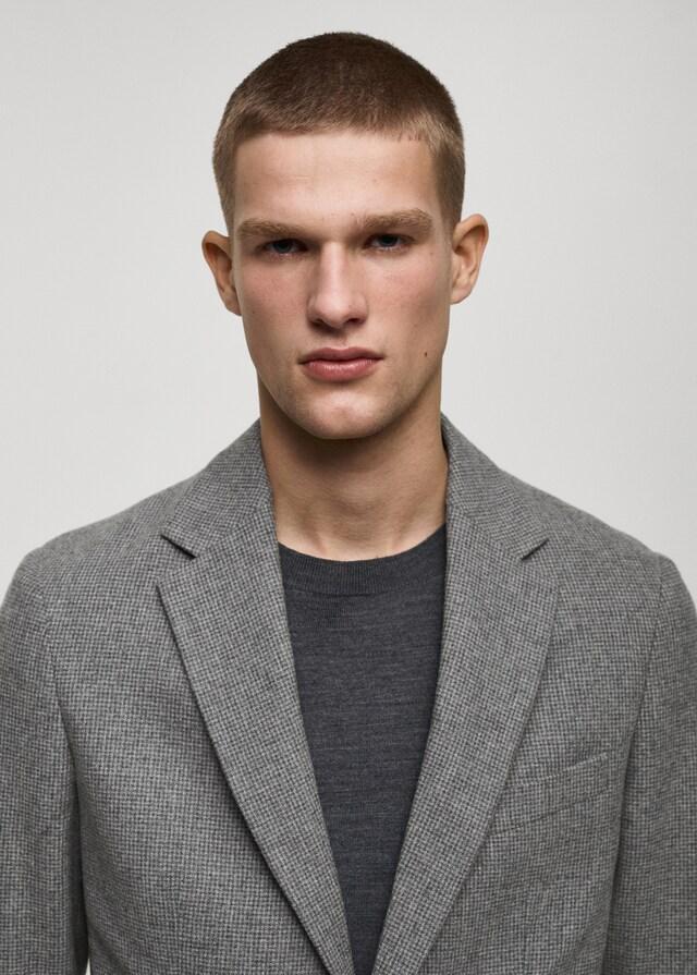 Mango Slim Fit-Wollblazer mit Hahnentrittmuster Super Rabatt
