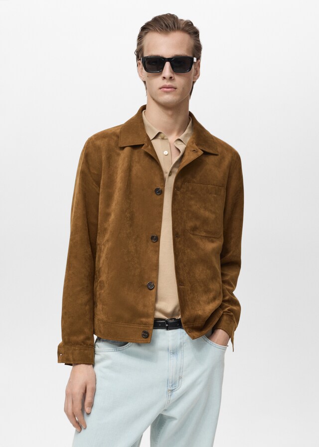 Mango Overshirt mit Wildleder-Effekt Black Friday Preise