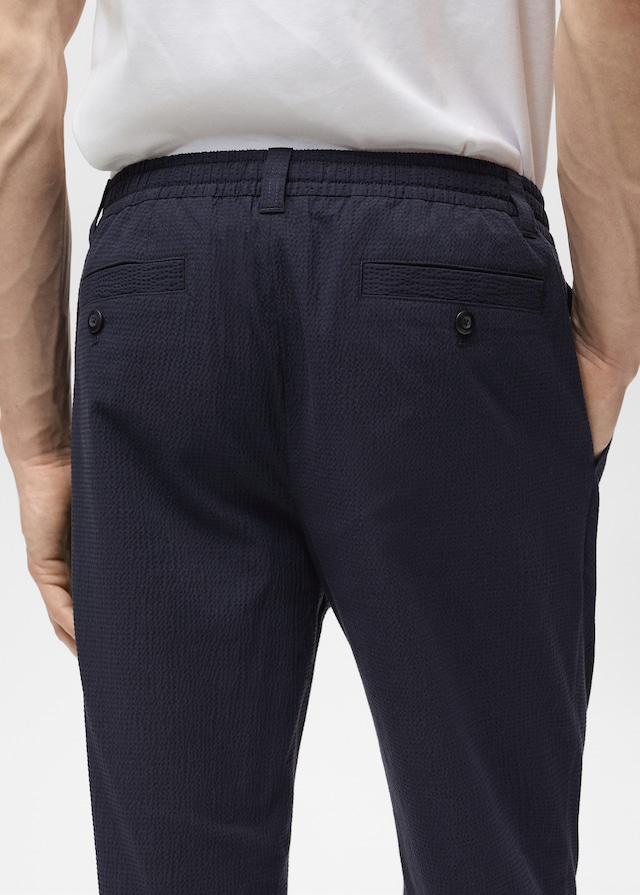 Mango Seersucker-Baumwollhose Angebote